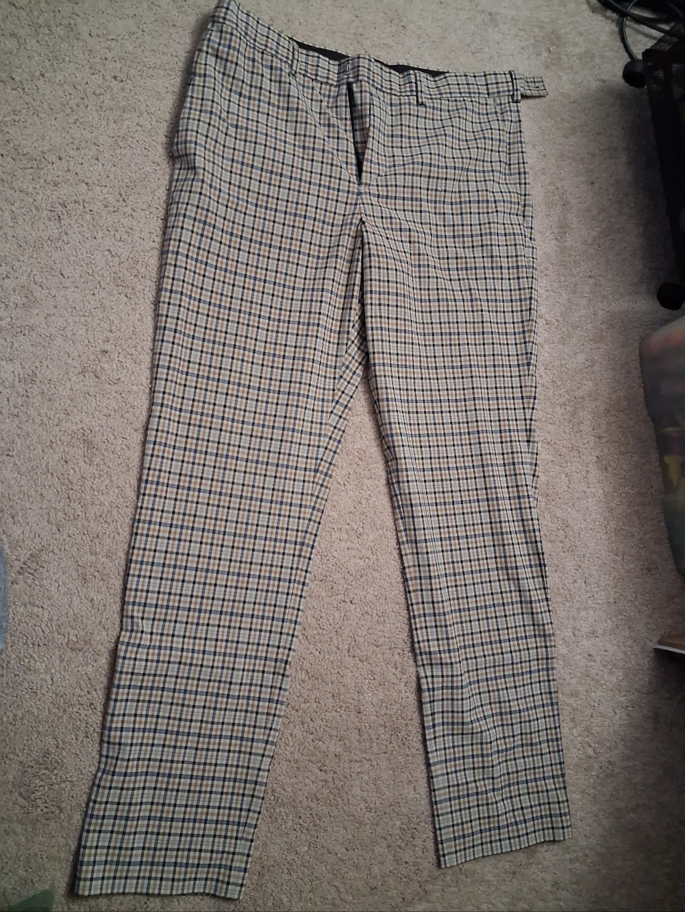 H&M Mens Size 32 Slim Fit Coupe Etroite Plaid Slacks